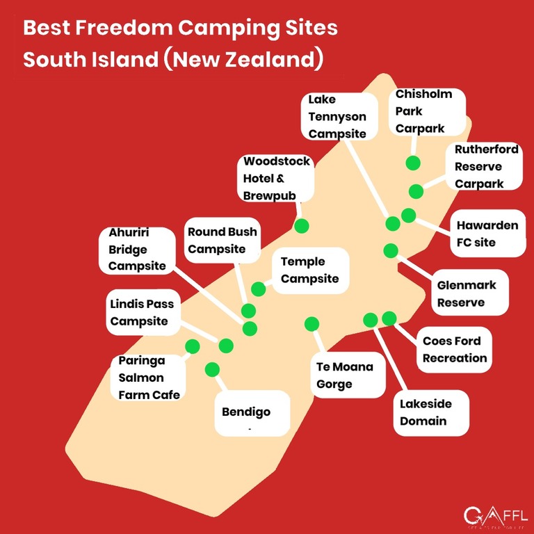 Freedom Camping South Island Map South Island's 14 Best Freedom Camping Sites For Non Self Contained Vehicles