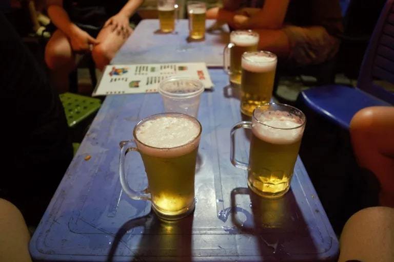 Cheap beer in Hanoi's Old Quarter
