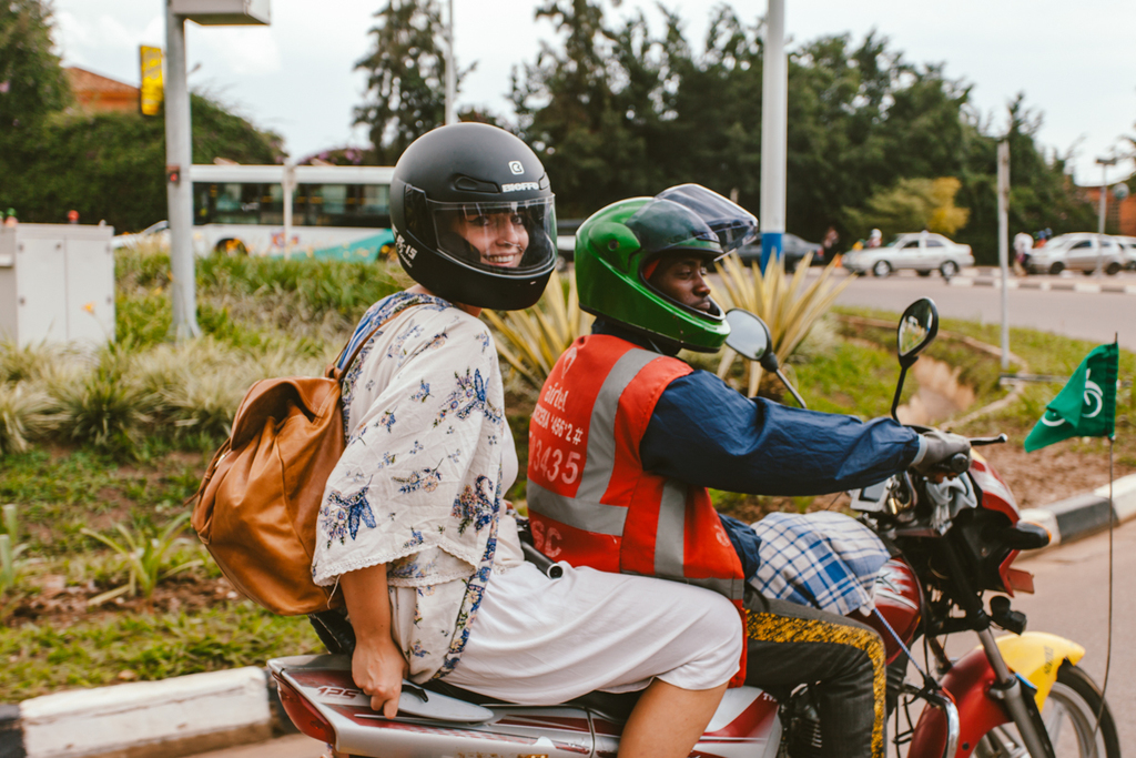 Scooters are the easiest way to move around in Kigali in Rwanda