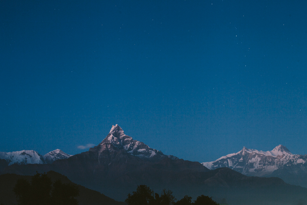 The Himalayas at night