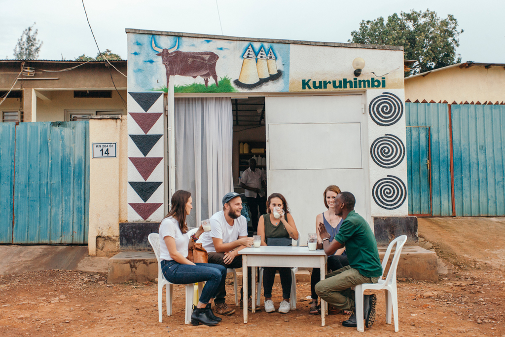 Stopping for a glass of milk in Rwanda with GoKigali tours