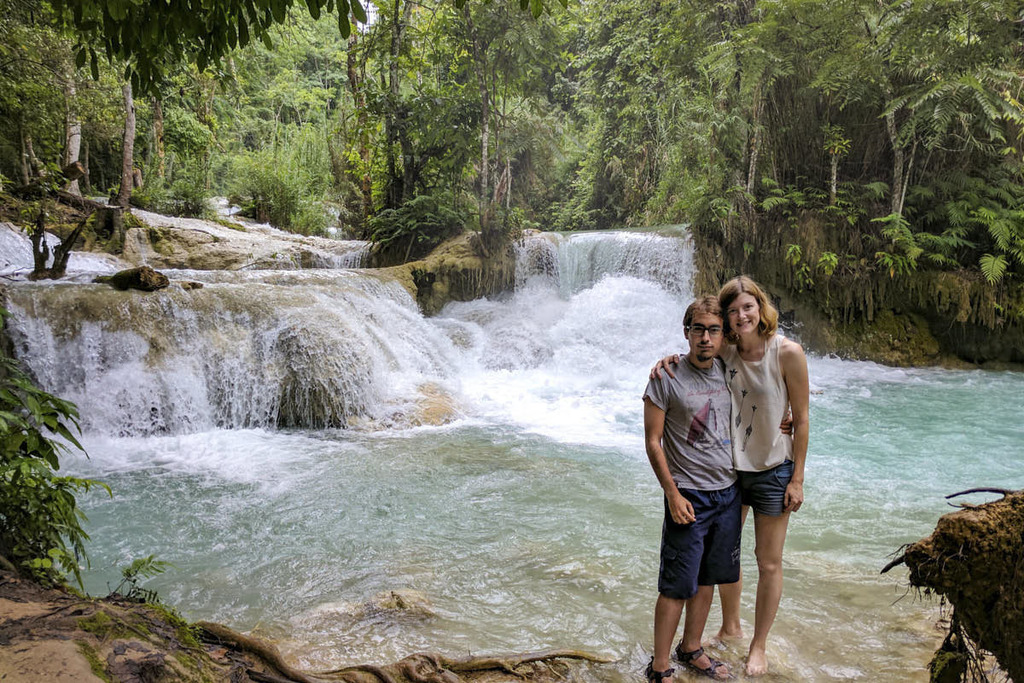 Daniel and Ilona Waterfall Laos
